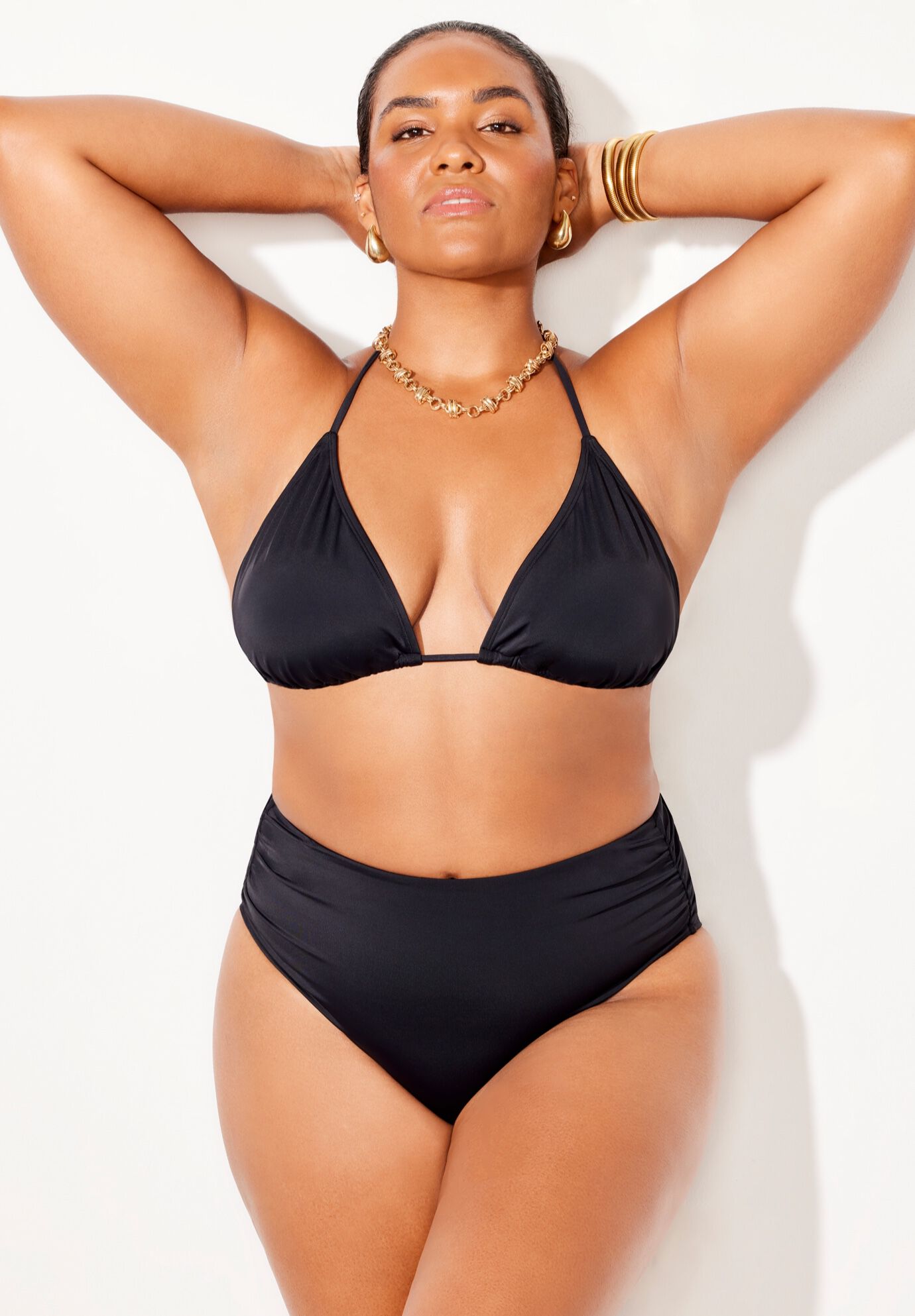 Essentials String Shirred Brief Bikini Set, , hi-res image number null