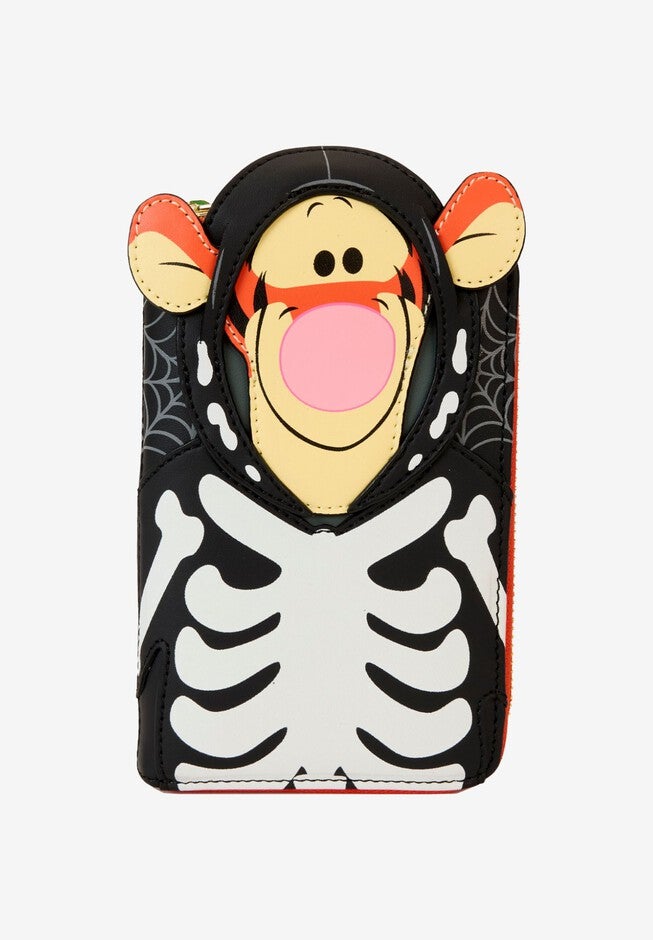 Loungefly x Disney Winnie The Pooh Tigger Skeleton Zip Around Wallet, BLACK, hi-res image number null