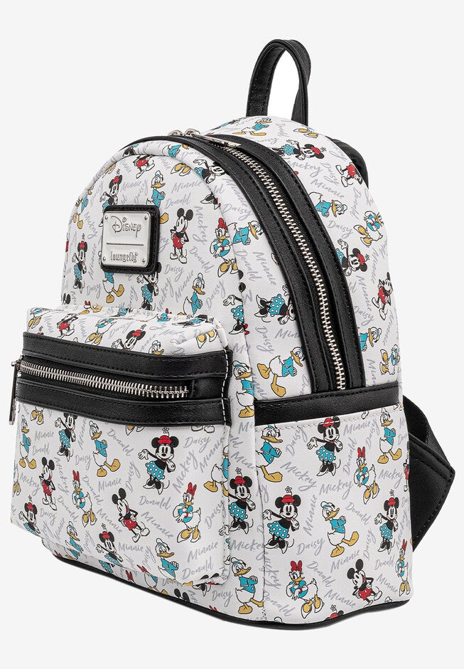 Loungefly x Disney Mickey Minnie Donald Daisy Mini Backpack Handbag White, , alternate image number 2