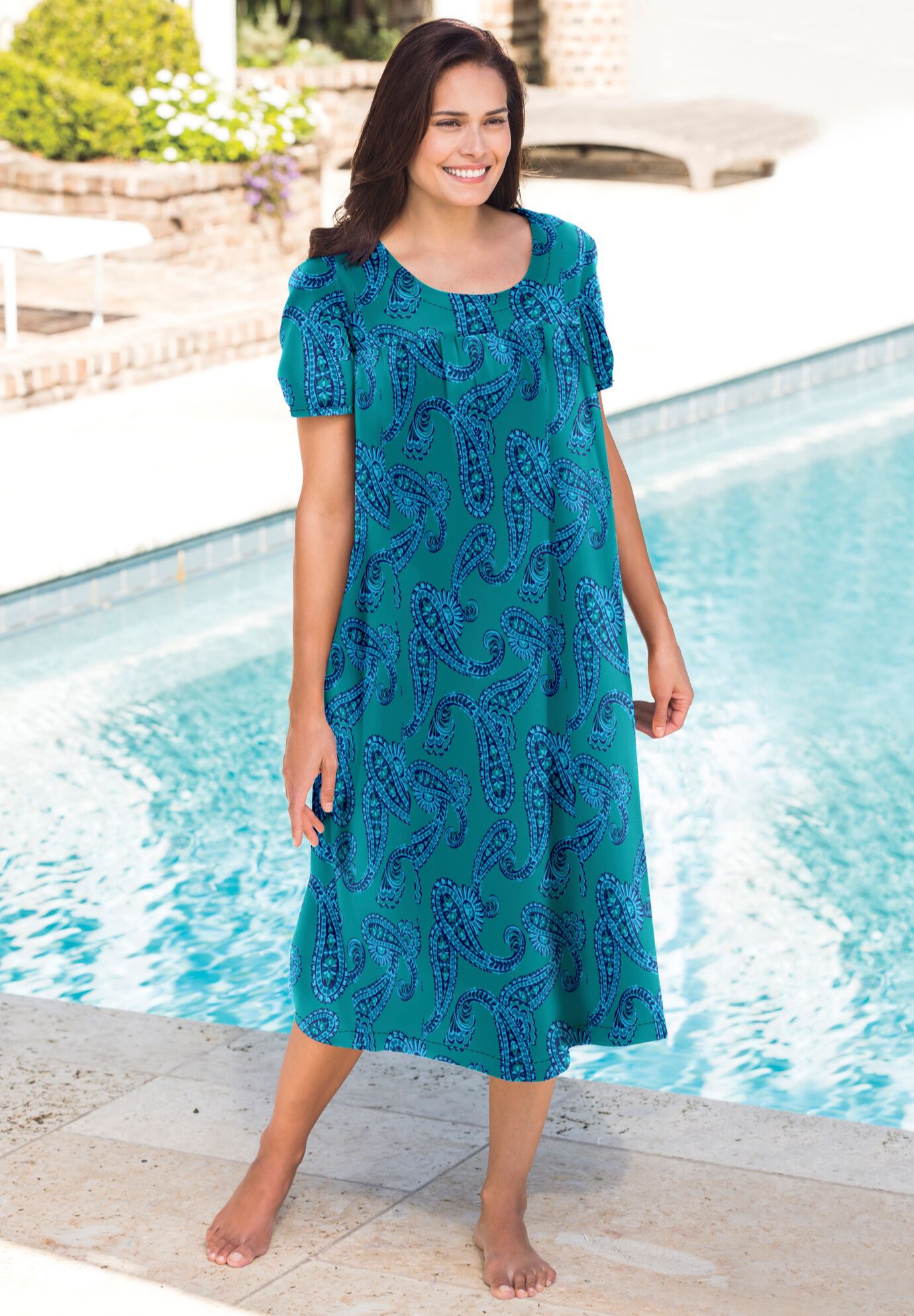 Short Print Shirred Lounger Avenue