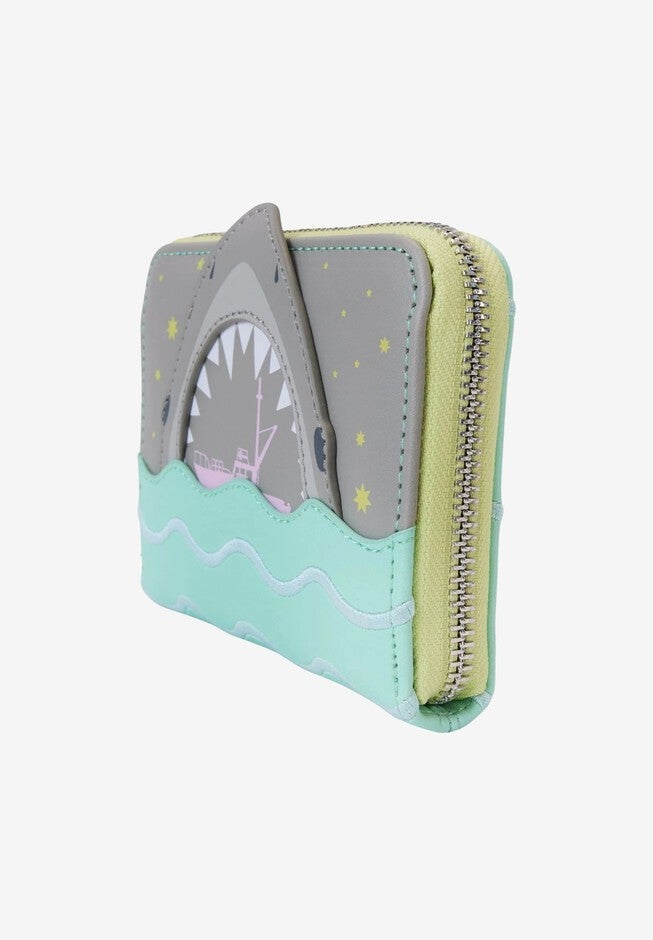 Loungefly x Universal Studios Jaws Zip Around Wallet, BLUE, on-hover image number null