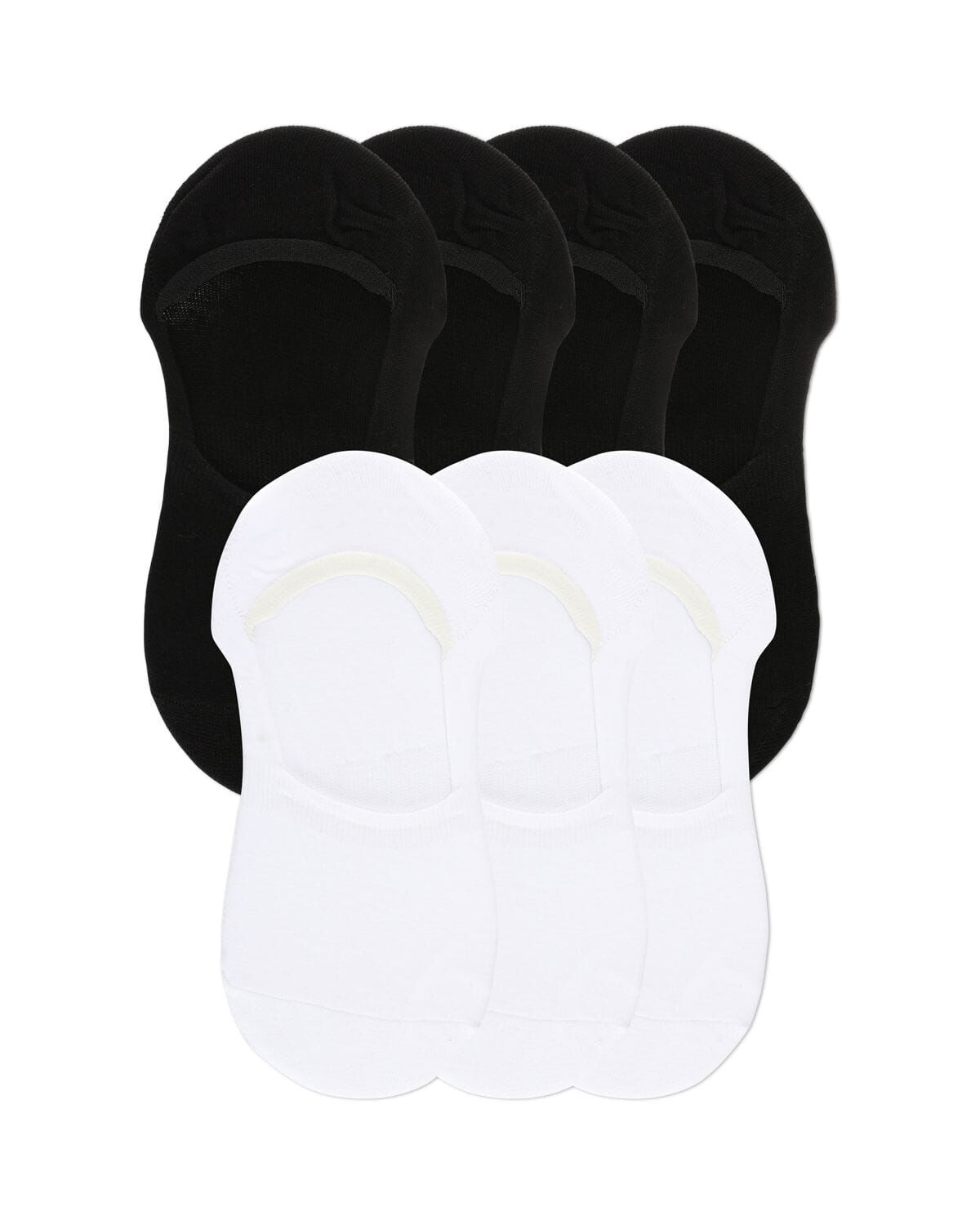 High-Cut Cotton Blend Sneaker Liner 7 Pack, BLACK WHITE, alternate image number 1