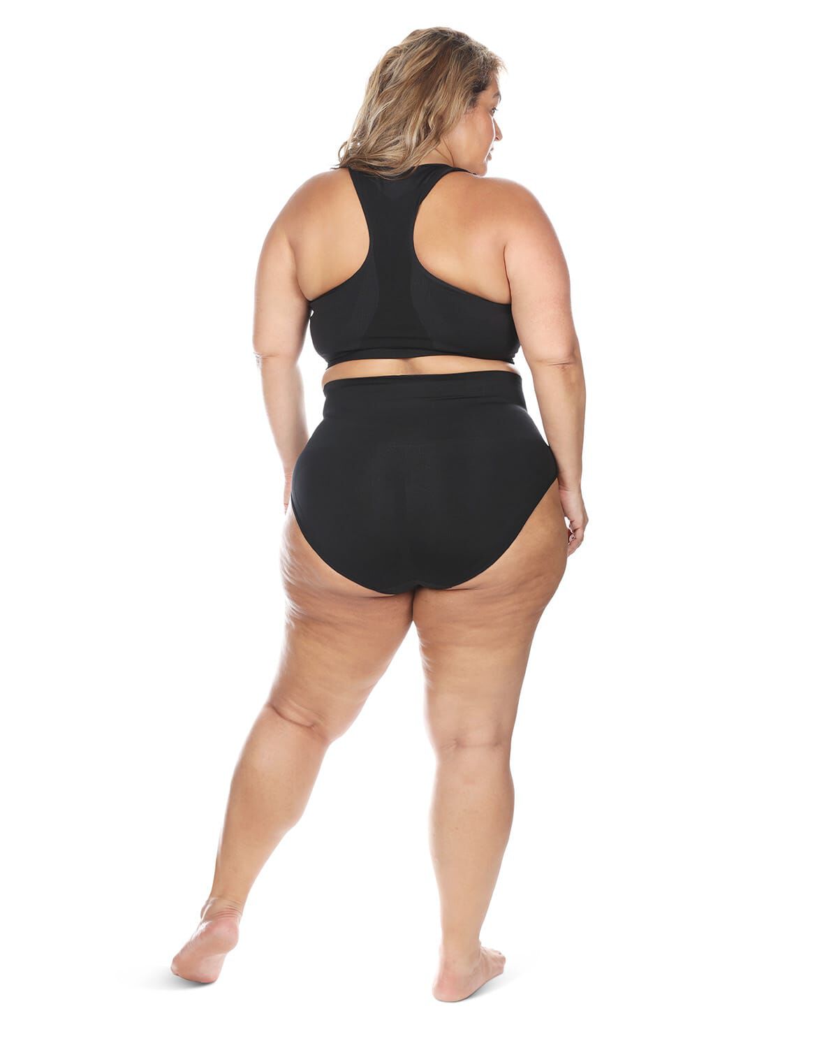 2 Pair Women's Full Coverage High Waisted Shaping Briefs, NUDE BLACK, alternate image number 3