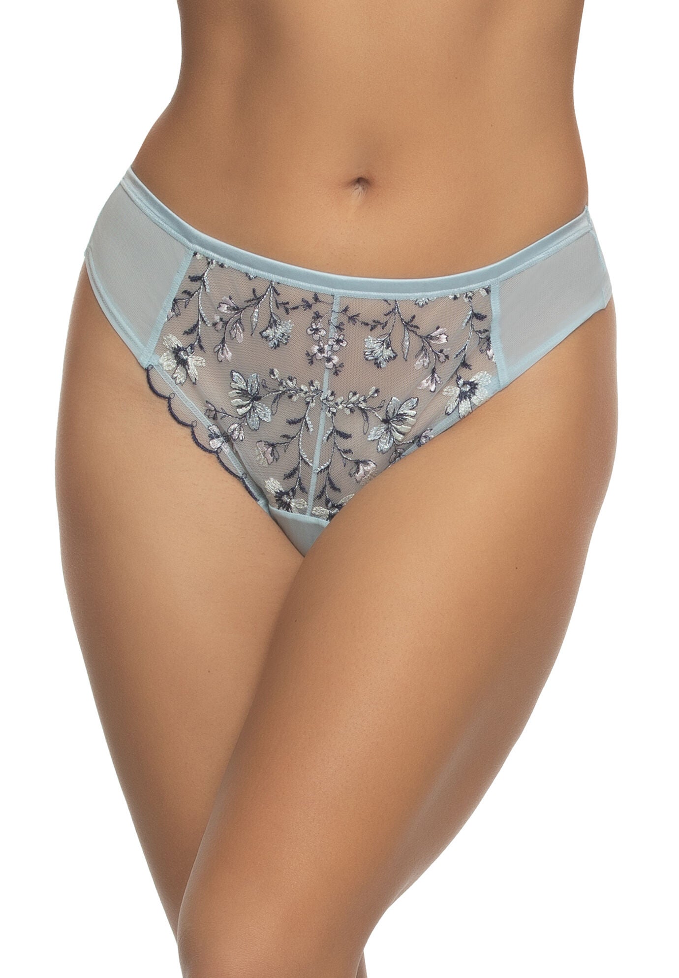 Allure Embroidered Thong, SKY BLOSSOM SKB, hi-res image number 0