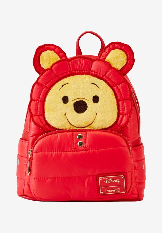 Loungefly x Disney Winnie The Pooh Puffer Jacket Cosplay Mini Backpack, RED, hi-res image number null