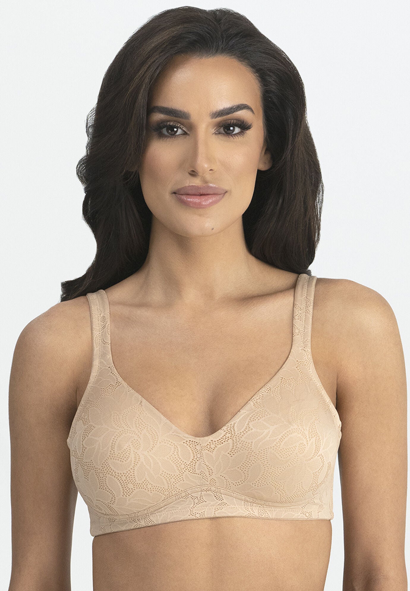 Jolie Jacquard Wire Free Minimizer Bra Intimate Apparel, MOCHA, hi-res image number 0