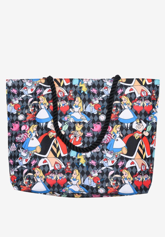 Disney Alice In Wonderland Tote Bag Travel Beach Cheshire Cat Queen Of Hearts Tote Bag, , alternate image number 4