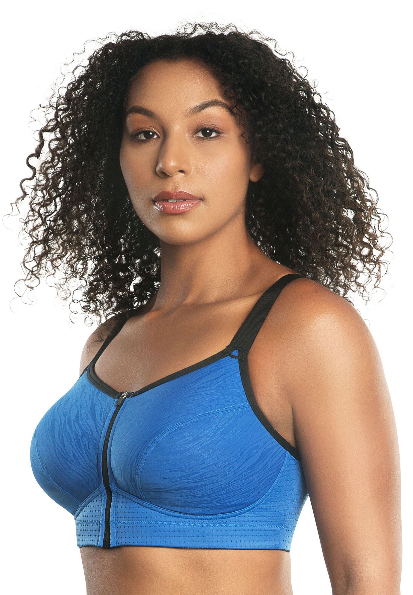 Wave Front Zipper Sports Bra, , alternate image number 3