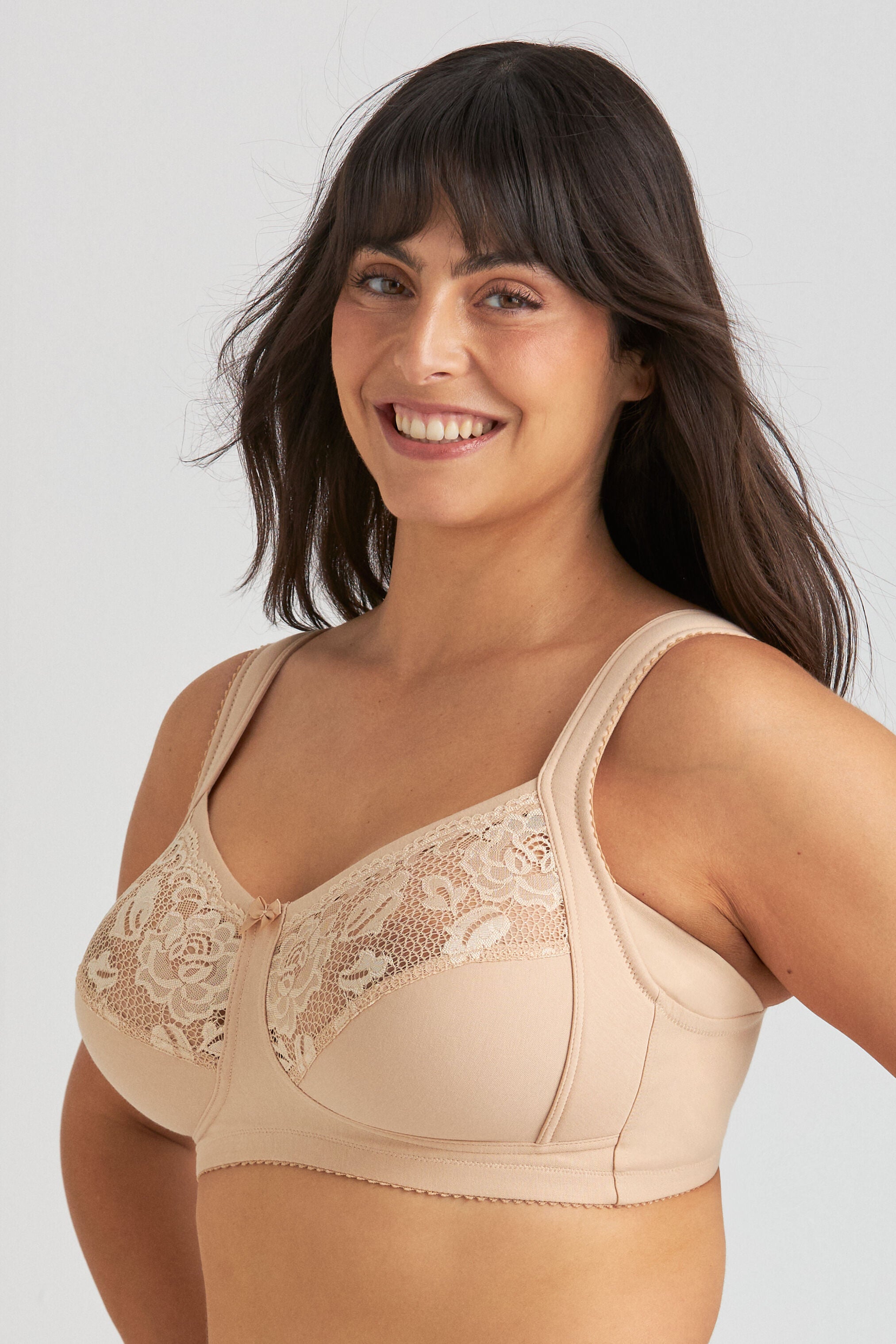 Lovely Lace Support Bra, BEIGE, alternate image number 2