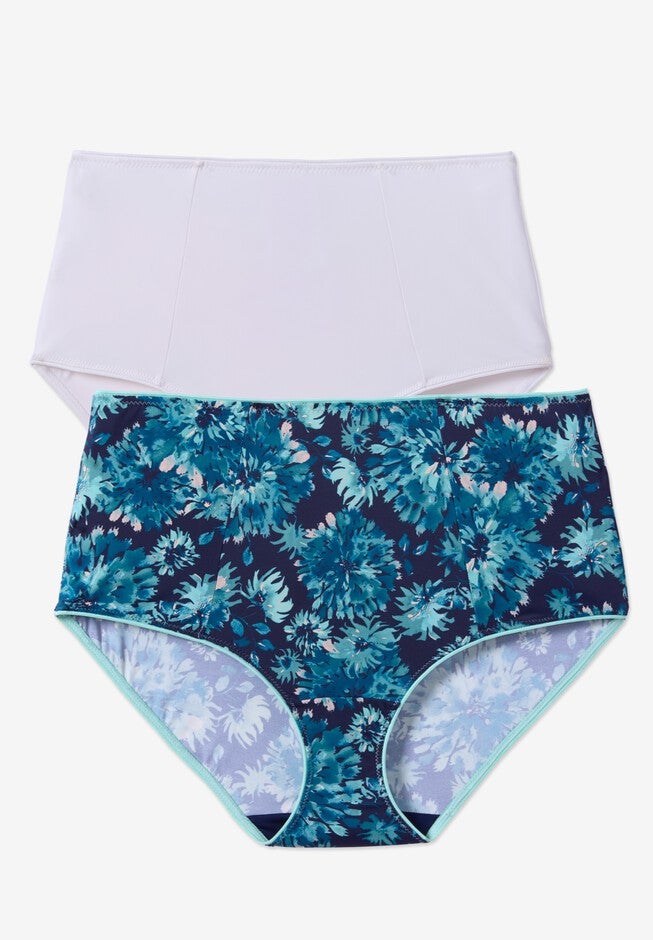 Comfort Choice ® 2-Pack Microfiber Brief, NAVY FLORAL PACK, hi-res image number null