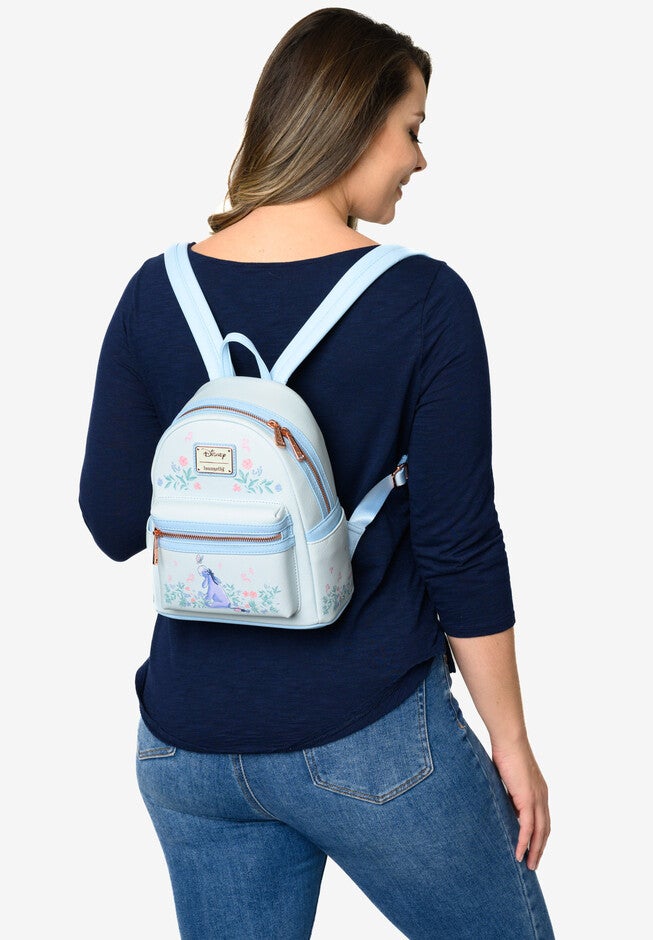 Loungefly X Disney Eeyore Mini Backpack Handbag Floral Light Blue, , alternate image number 2