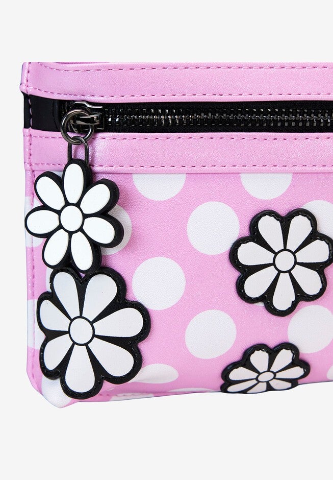 Loungefly x Disney Minnie Mouse Mini Backpack Floral Rock The Dots, BLACK, alternate image number null
