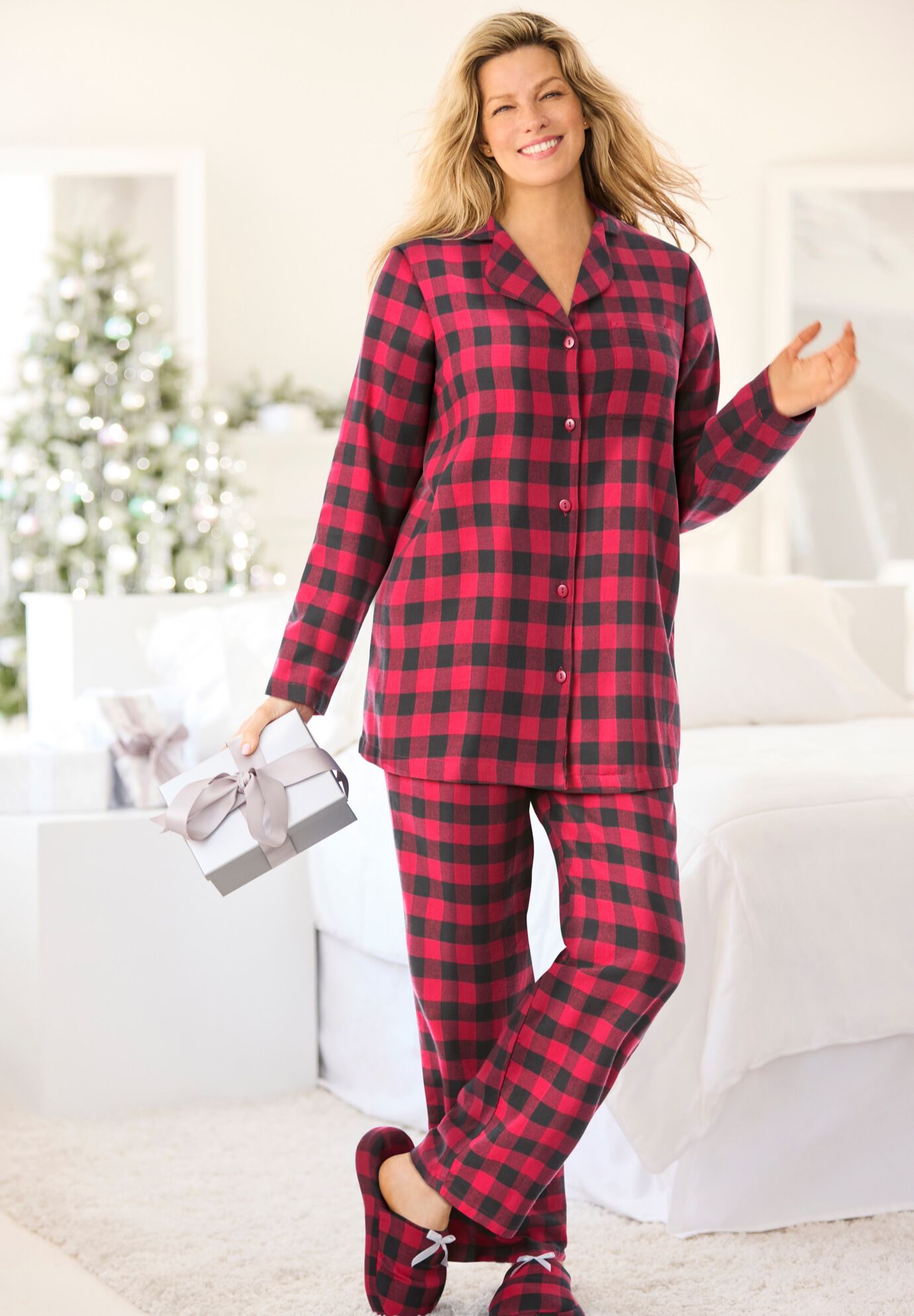 Red Buffalo Flannel PJ Set and Slipper Avenue