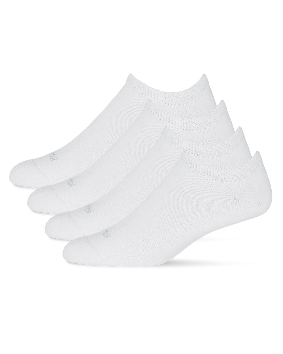 2 pair Diabetic Full Cushion Low Cut Socks, WHITE WHITE, alternate image number 2