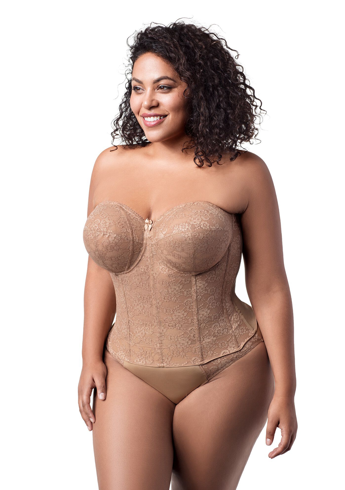 Make it Lace Strapless Longline 6621, MOCHA, hi-res image number 0