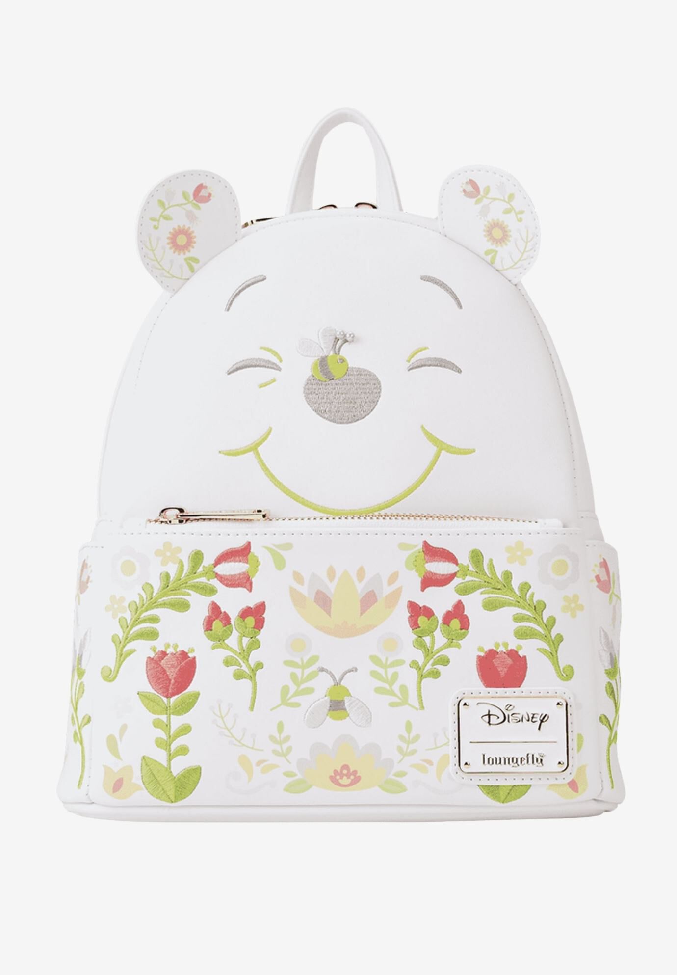 Loungefly x Disney Winnie The Pooh Floral Mini Backpack Cosplay, WHITE, hi-res image number 0