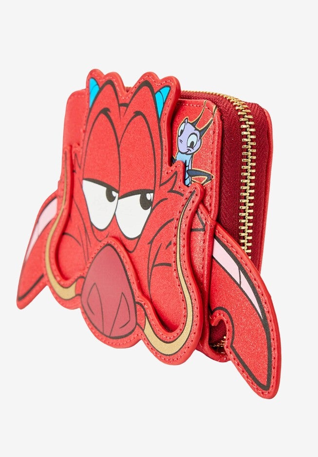 Loungefly X Disney Mulan 25Th Anniversary Zip Around Wallet Mushu Glitter Cosplay, , alternate image number 2