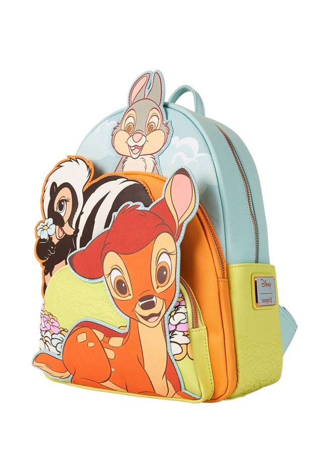 Loungefly x Disney Bambi Mini Backpack Triple Pocket, BLUE, alternate image number 2