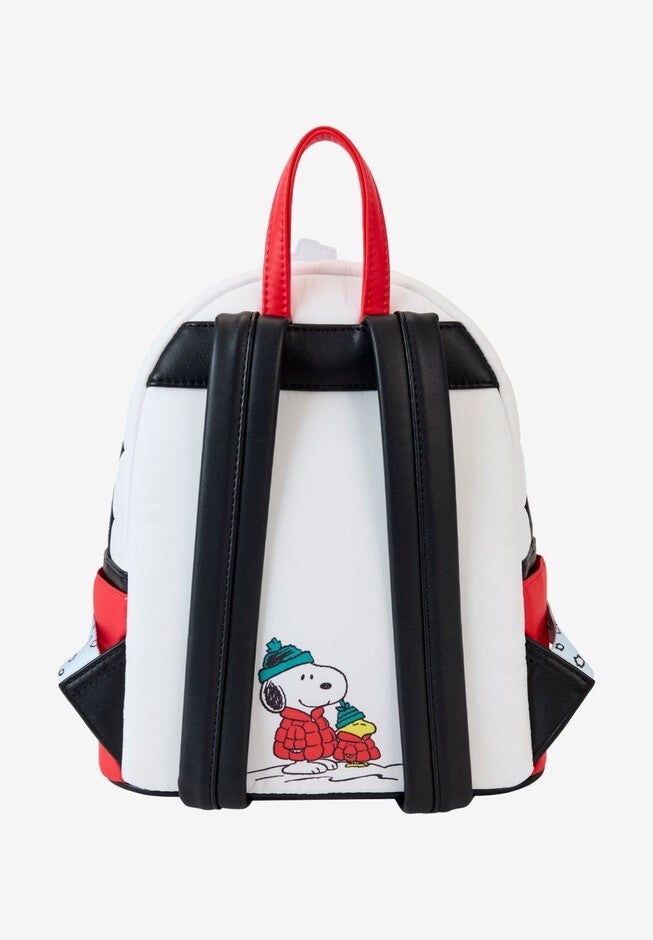 Loungefly x Peanuts Snoopy Holiday Collection Mini Backpack, WHITE, on-hover image number null