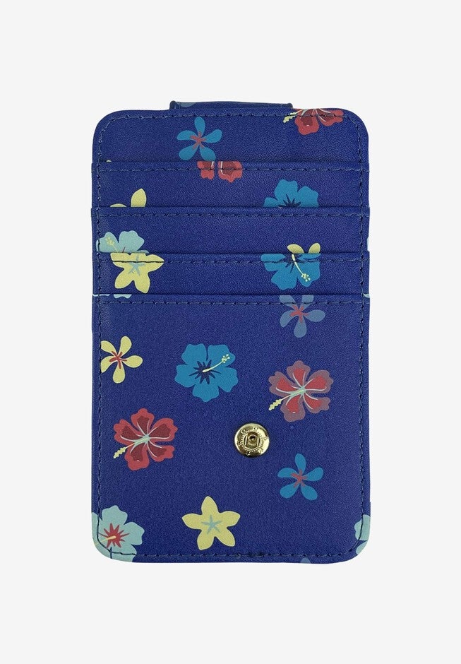 Disney Stitch Card Holder Wallet Hawaiian Flowers Button Snap Closure, , alternate image number 4