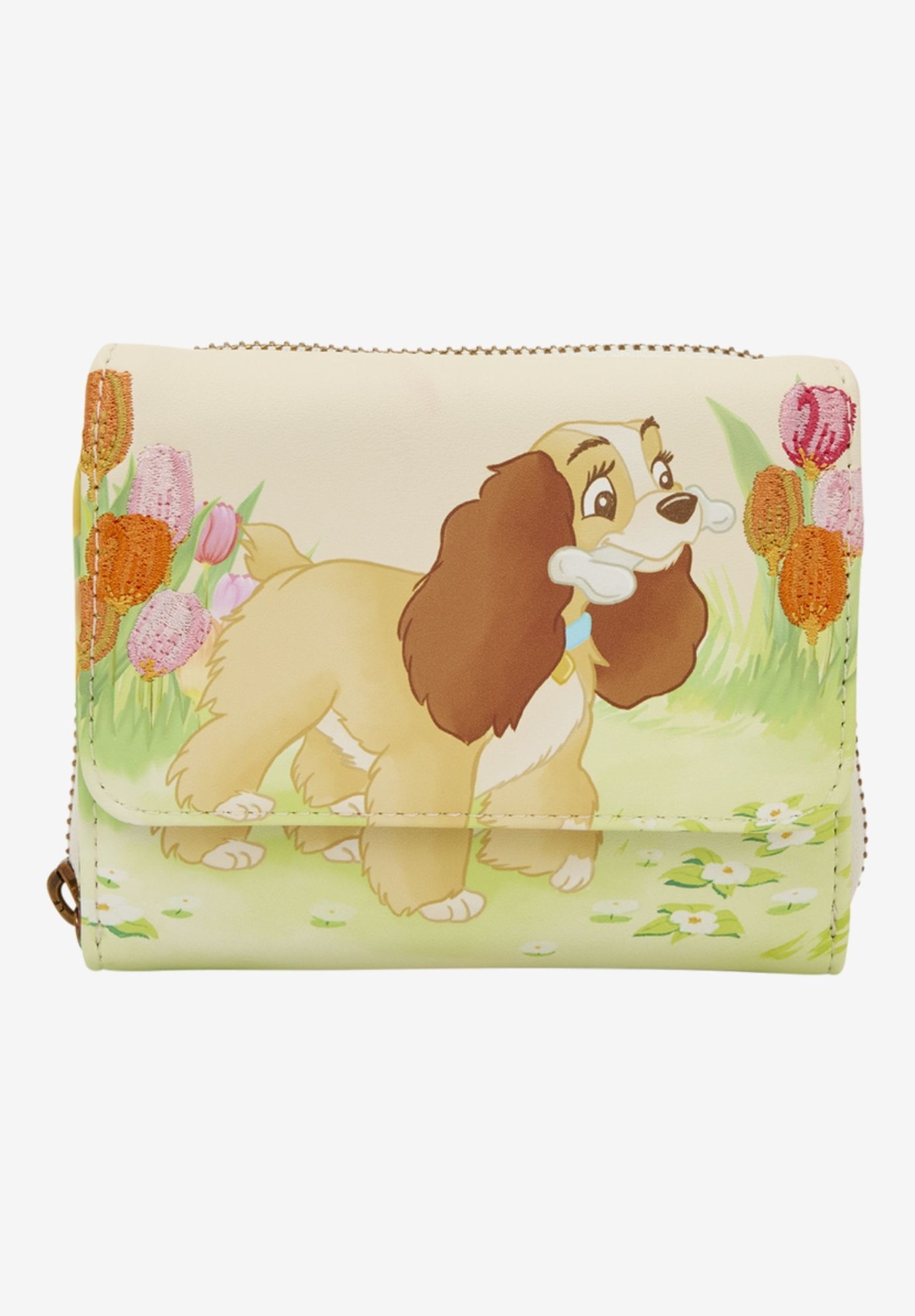 Loungefly Disney Lady and the Tramp Wallet Pastel Tulip Trifold , GREEN, hi-res image number 0