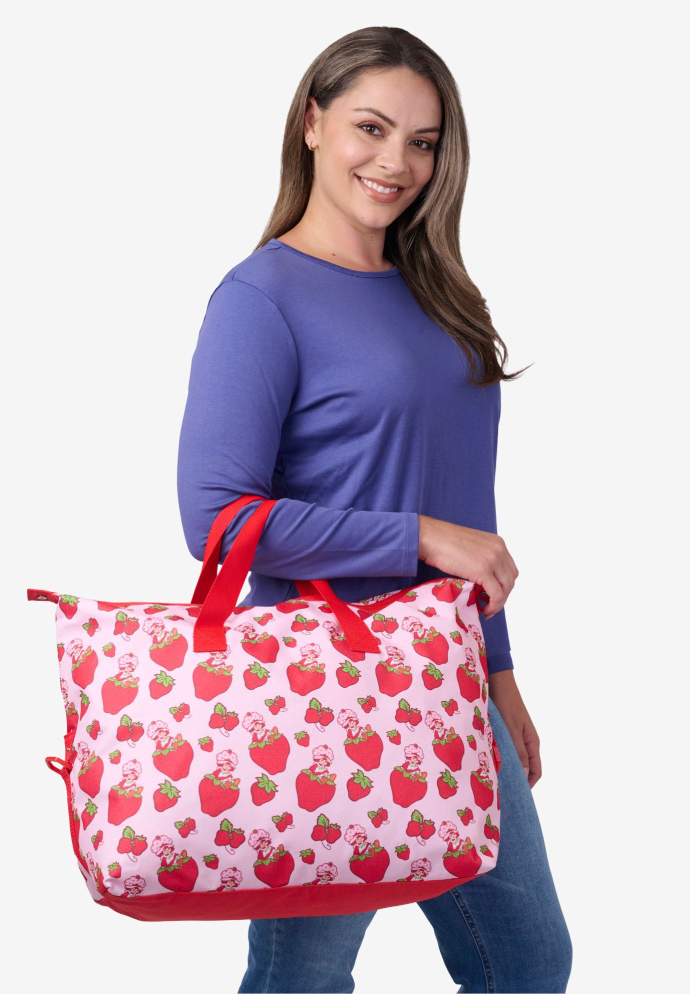 Strawberry Shortcake Travel Duffel Bag Carry-On Large Weekender Overnighter, PINK, alternate image number 7
