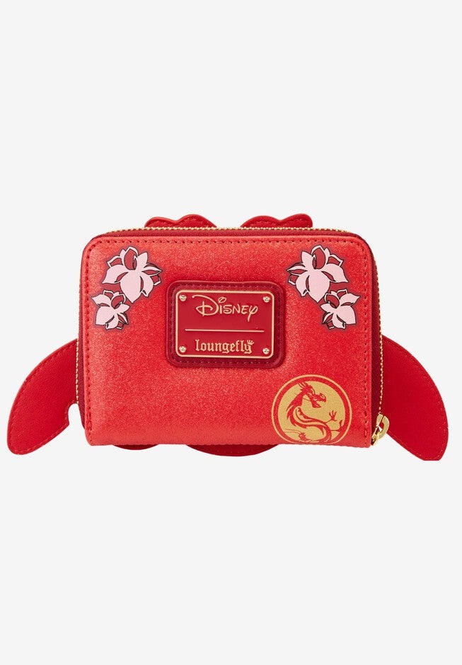 Loungefly X Disney Mulan 25Th Anniversary Zip Around Wallet Mushu Glitter Cosplay, , on-hover image number 1