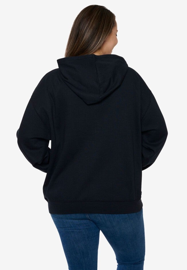 Women's Disney Mickey & Friends Hoodie Sweatshirt Black Zip Up, BLACK, on-hover image number null