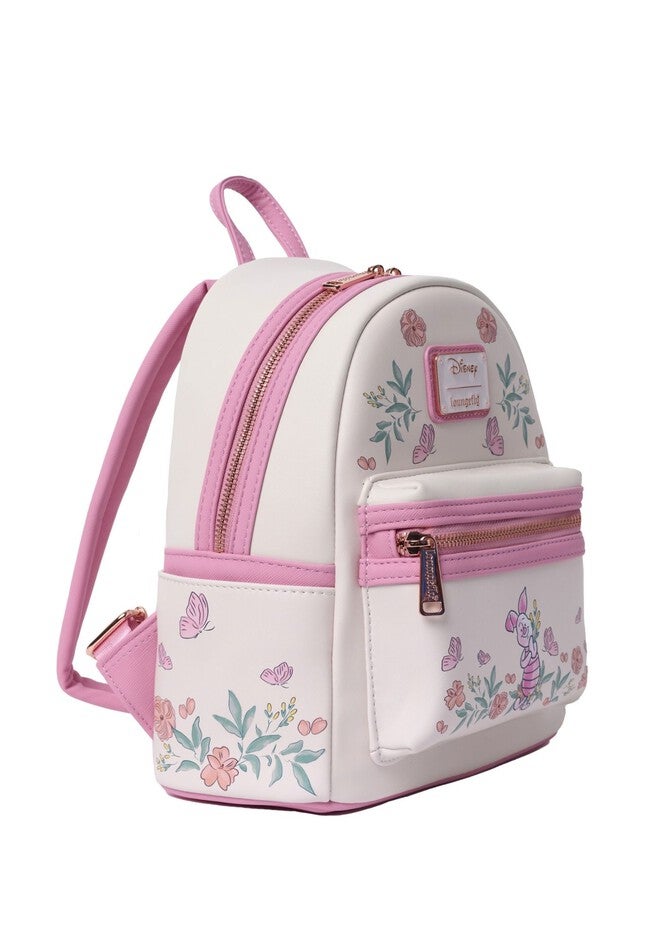 Loungefly x Disney Piglet Floral Mini Backpack Winnie the Pooh Pink, PINK, alternate image number 3
