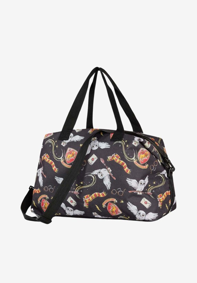 Harry Potter Weekender Duffel Bag Travel Carry-On Hedwig Gryffindor, BLACK, hi-res image number 0