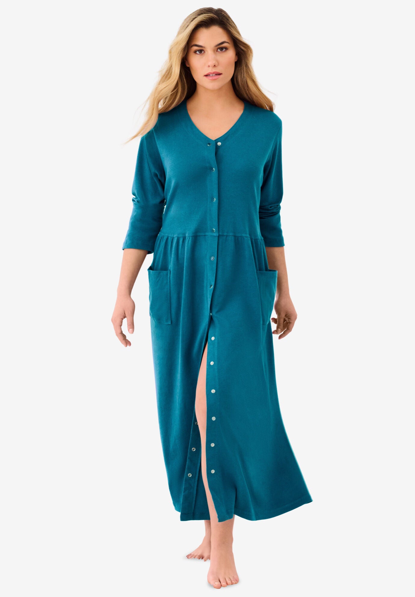 Long Snap Front Knit Lounger Avenue