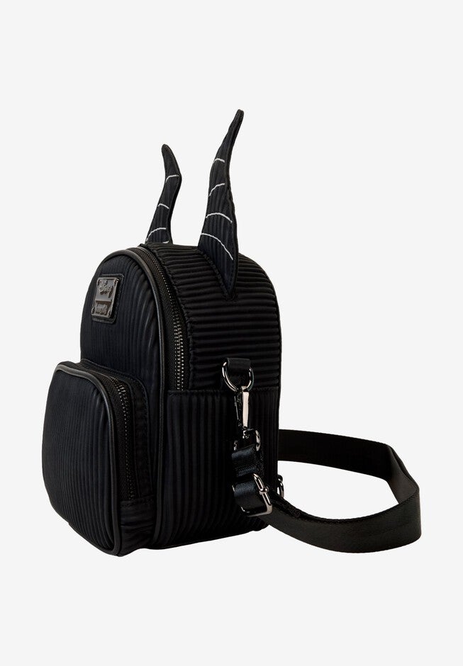 Loungefly x Disney Villains Maleficent Convertible Mini Backpack, BLACK, on-hover image number null