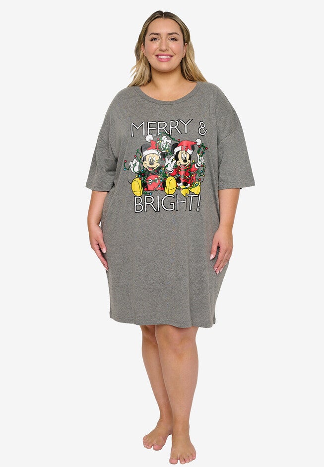 Disney Christmas Mickey & Minnie Sleep Night Pajamas T-Shirt, GRAY, hi-res image number null