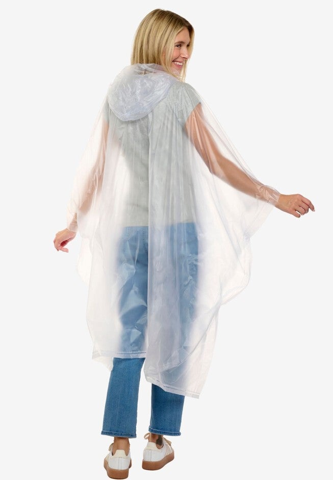 Womens Disney Minnie Mouse & Daisy Duck Rain Poncho, WHITE, on-hover image number null