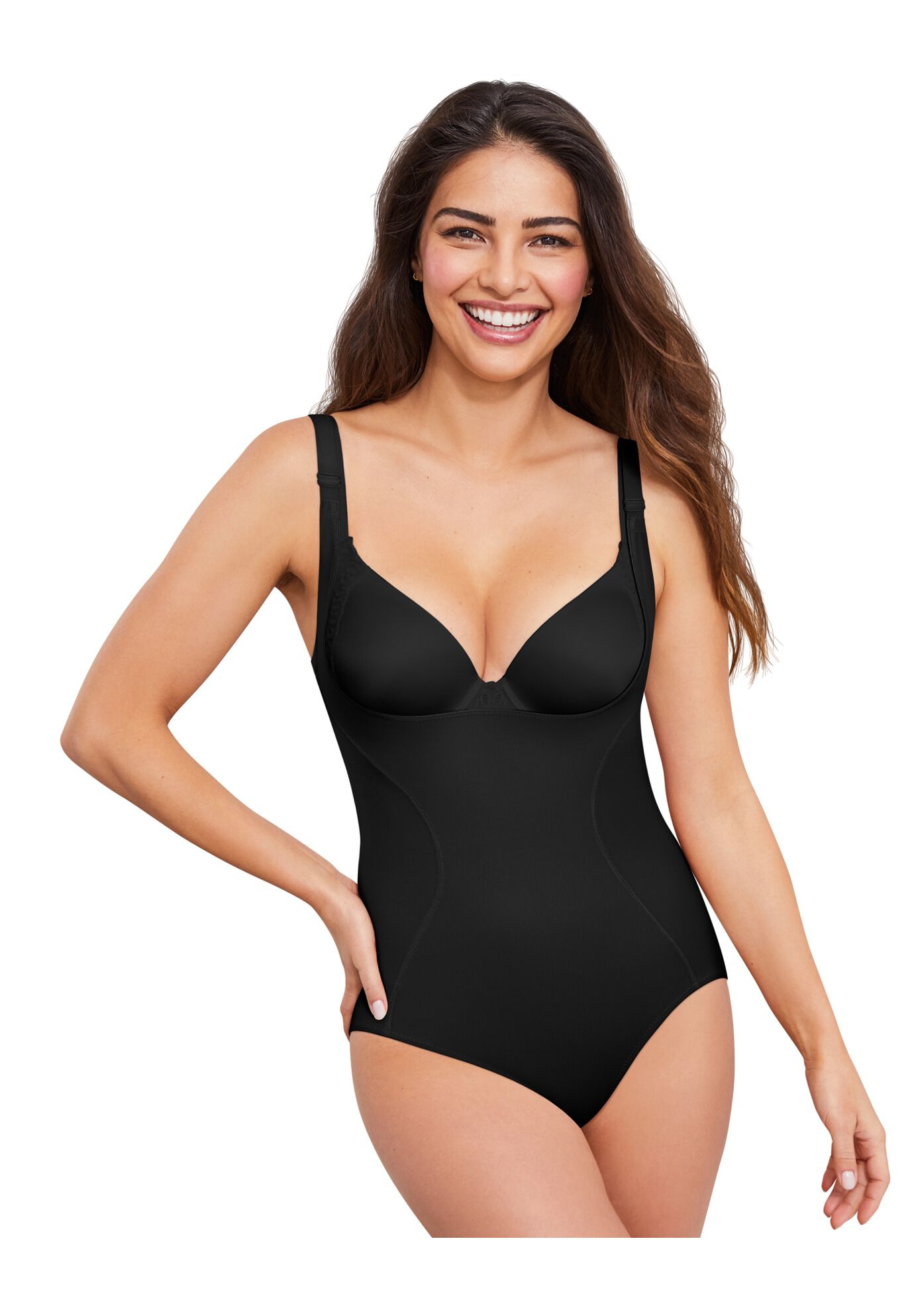 Wear Your Own Bra Torsette Body Briefer , BLACK, hi-res image number 0