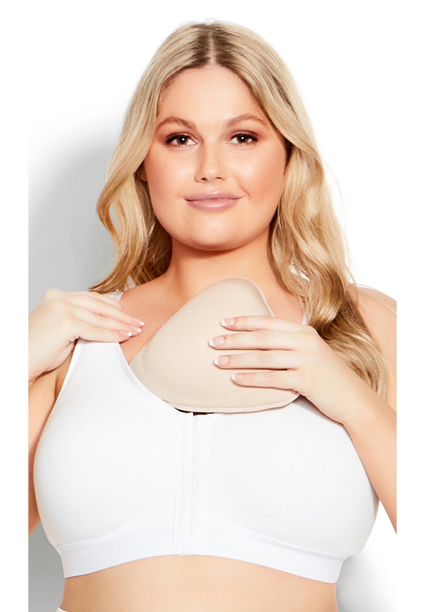 Post Surgery Bra, WHITE, hi-res image number 0