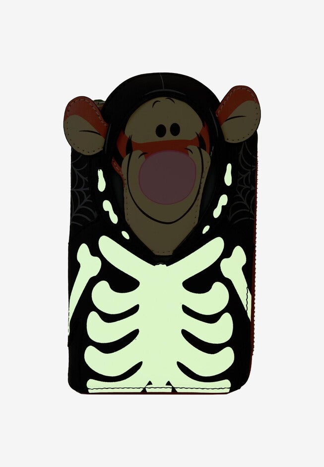 Loungefly x Disney Winnie The Pooh Tigger Skeleton Zip Around Wallet, BLACK, alternate image number null