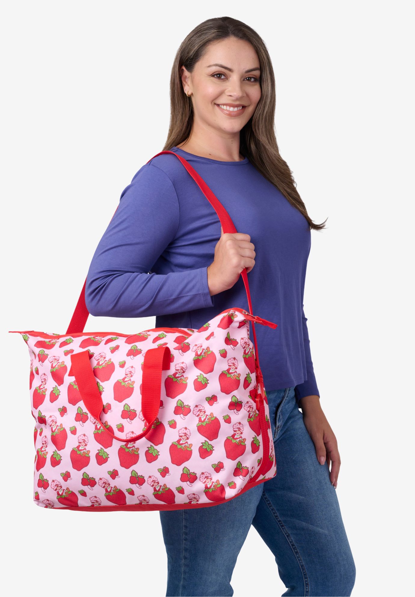 Strawberry Shortcake Travel Duffel Bag Carry-On Large Weekender Overnighter, PINK, alternate image number 2
