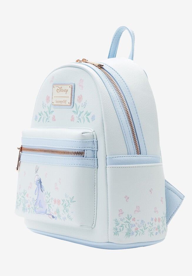 Loungefly X Disney Eeyore Mini Backpack Handbag Floral Light Blue, , alternate image number 4