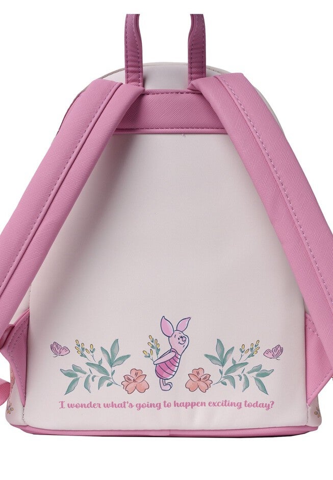 Loungefly x Disney Piglet Floral Mini Backpack Winnie the Pooh Pink, PINK, on-hover image number 1