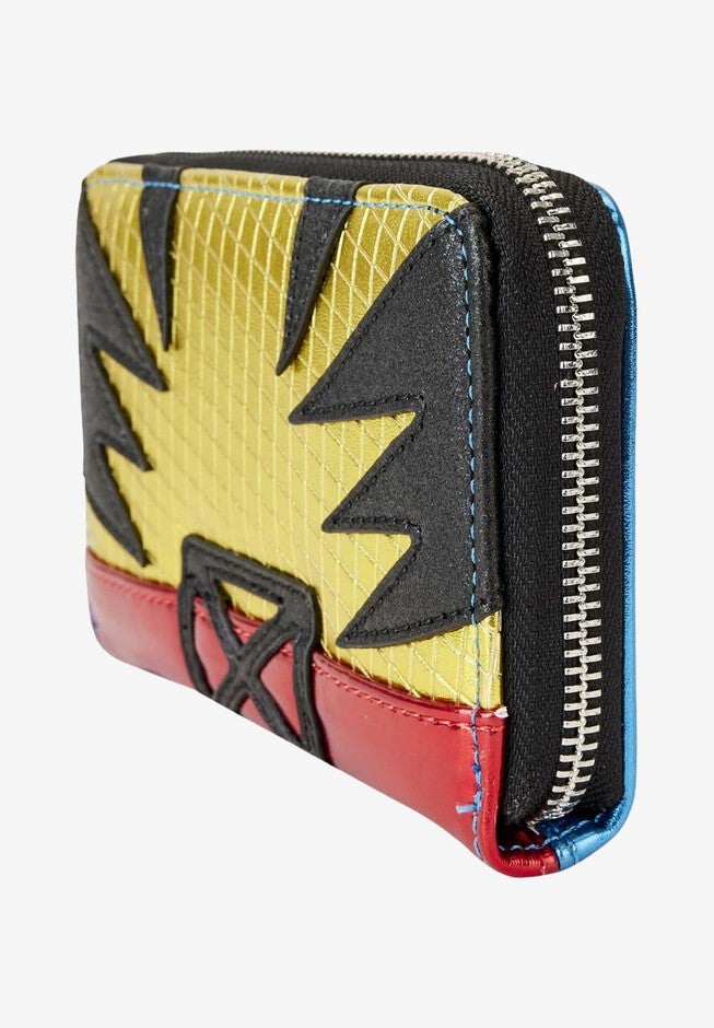 Loungefly x Marvel Shine Wolverine Cosplay Zip-Around Wallet, BLUE, alternate image number null