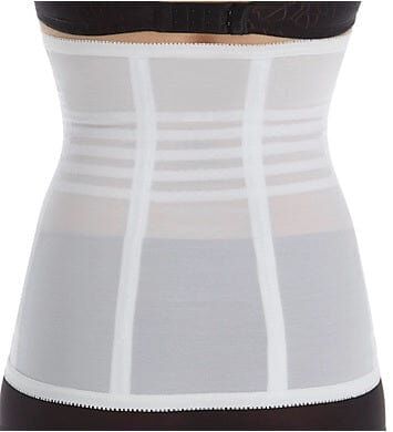 Satin Panel Waist Cincher, WHITE, on-hover image number 1