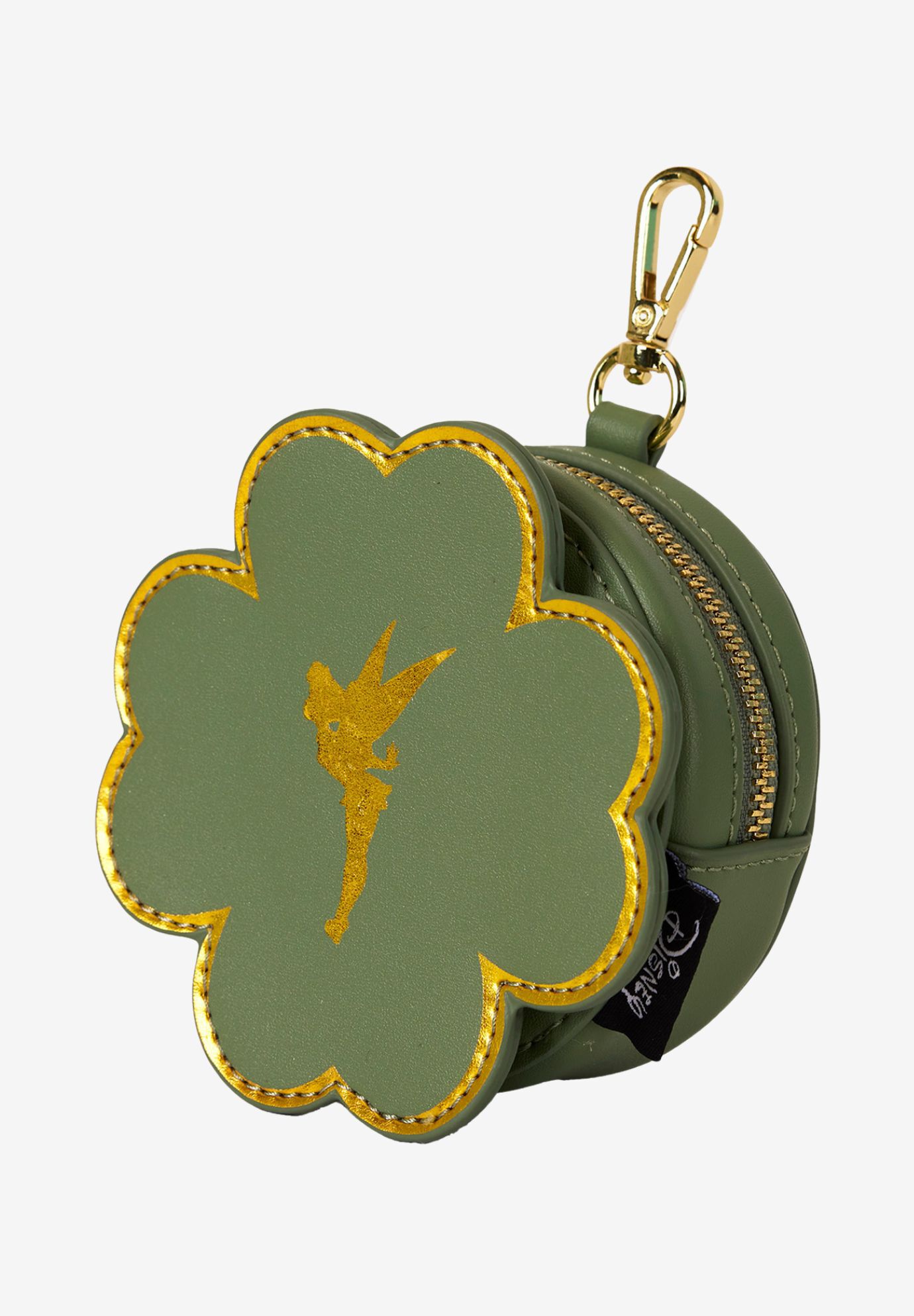 Loungefly x Disney Tinker Bell All-Over Print Tote Bag With Coin Bag Clovers, GREEN, alternate image number 3