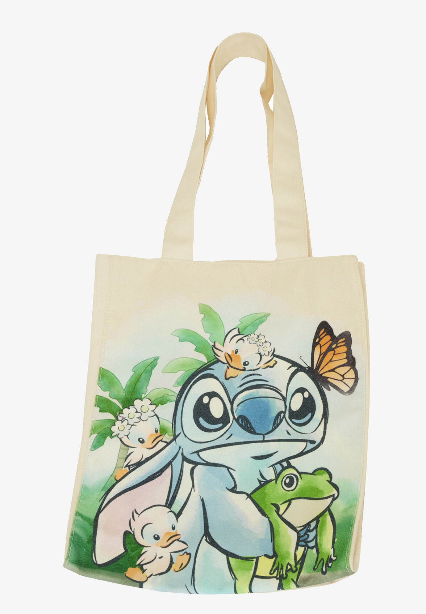 Loungefly X Disney Stitch Springtime Canvas Tote Bag, BEIGE, hi-res image number 0
