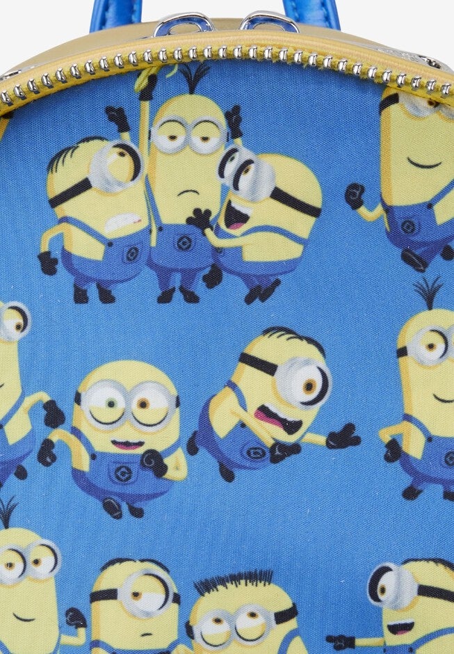 Loungefly X Despicable Me Mini Backpack Handbag Iridescent Minion Bob Cosplay, , alternate image number null