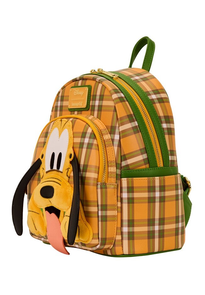 Loungefly x Disney Pluto 95th Anniversary Plaid Mini Backpack, ORANGE, alternate image number 4