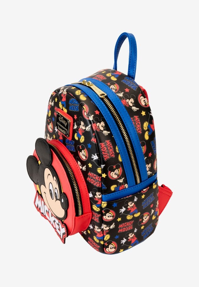 Loungefly x Disney Mickey And Friends Classic Mini Backpack, BLACK, on-hover image number null