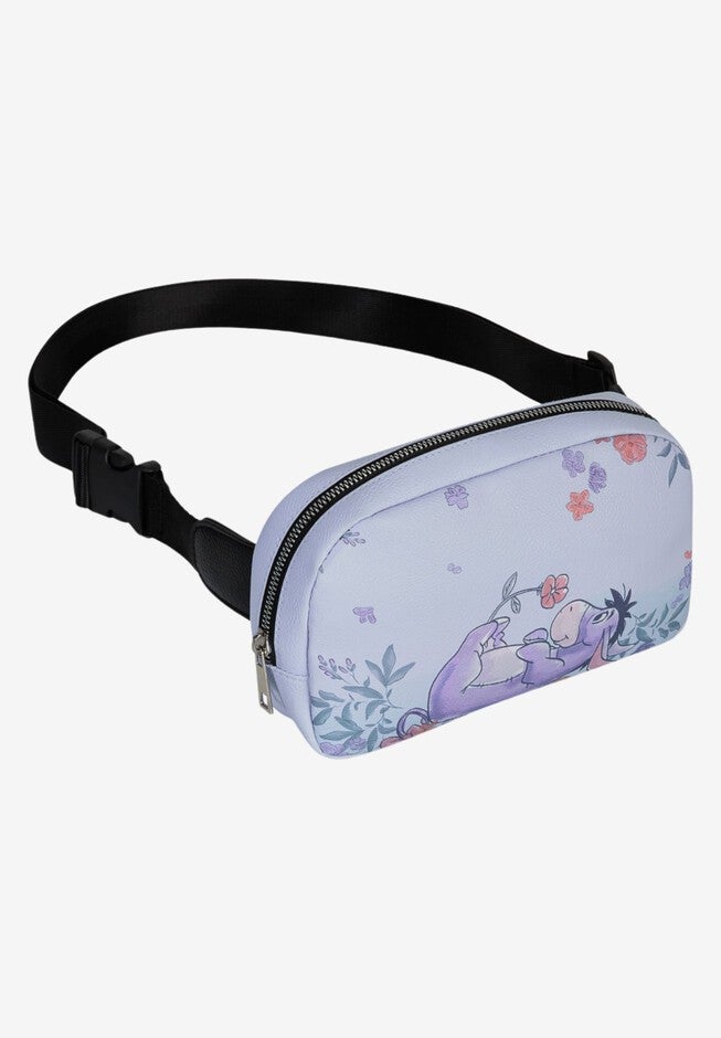 Disney Winnie The Pooh Eeyore Belt Bag Crossbody Zippered Floral Faux Leather, BLUE, hi-res image number null