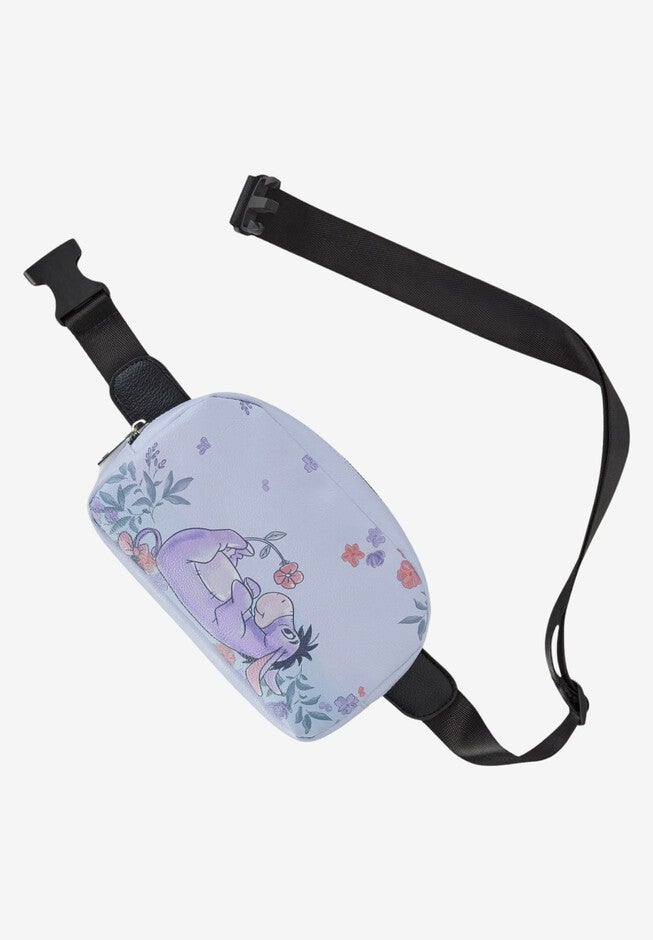 Disney Winnie The Pooh Eeyore Belt Bag Crossbody Zippered Floral Faux Leather, , alternate image number null