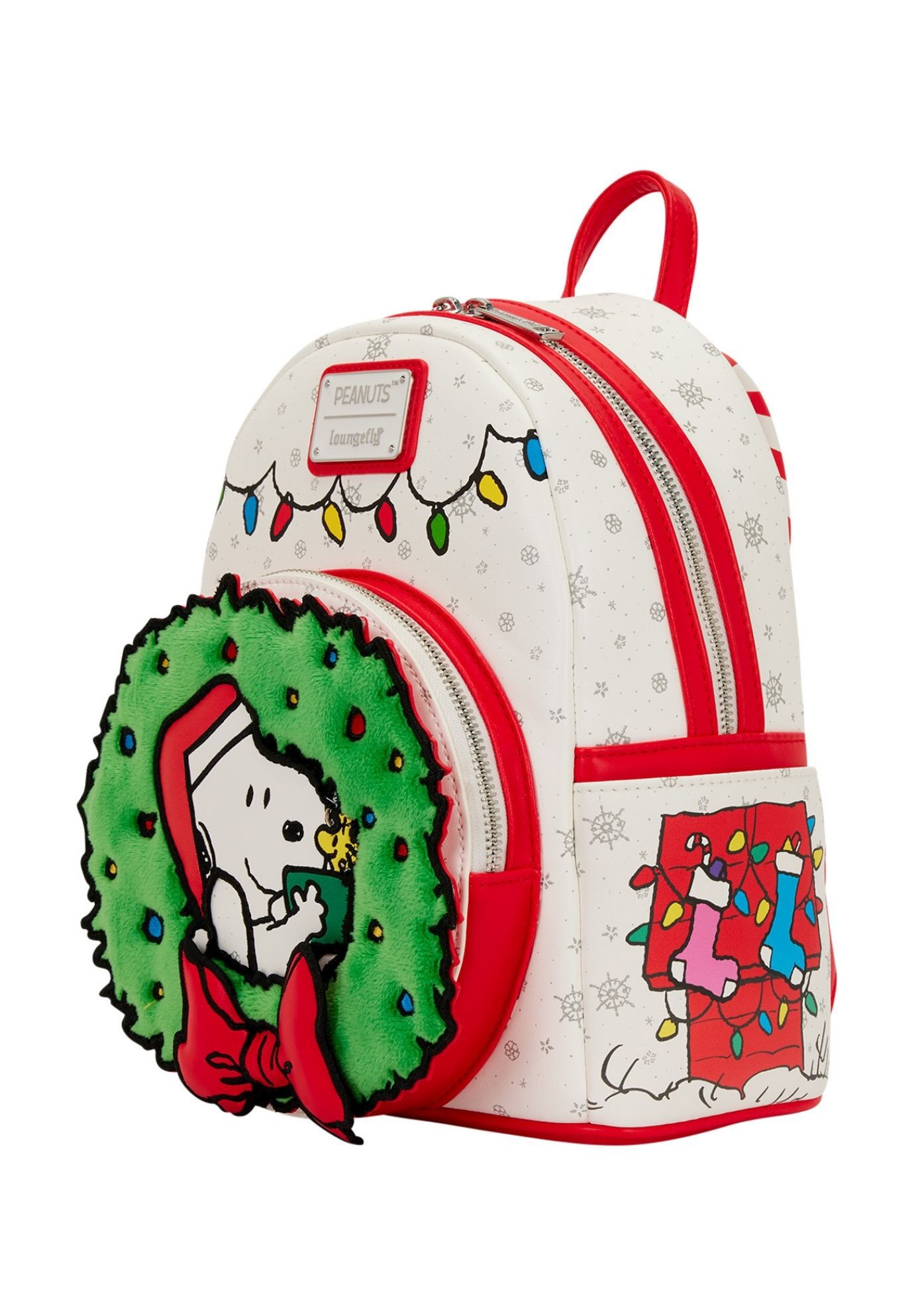 Loungefly x Peanuts Snoopy & Woodstock Holiday Plush Wreath Mini ...